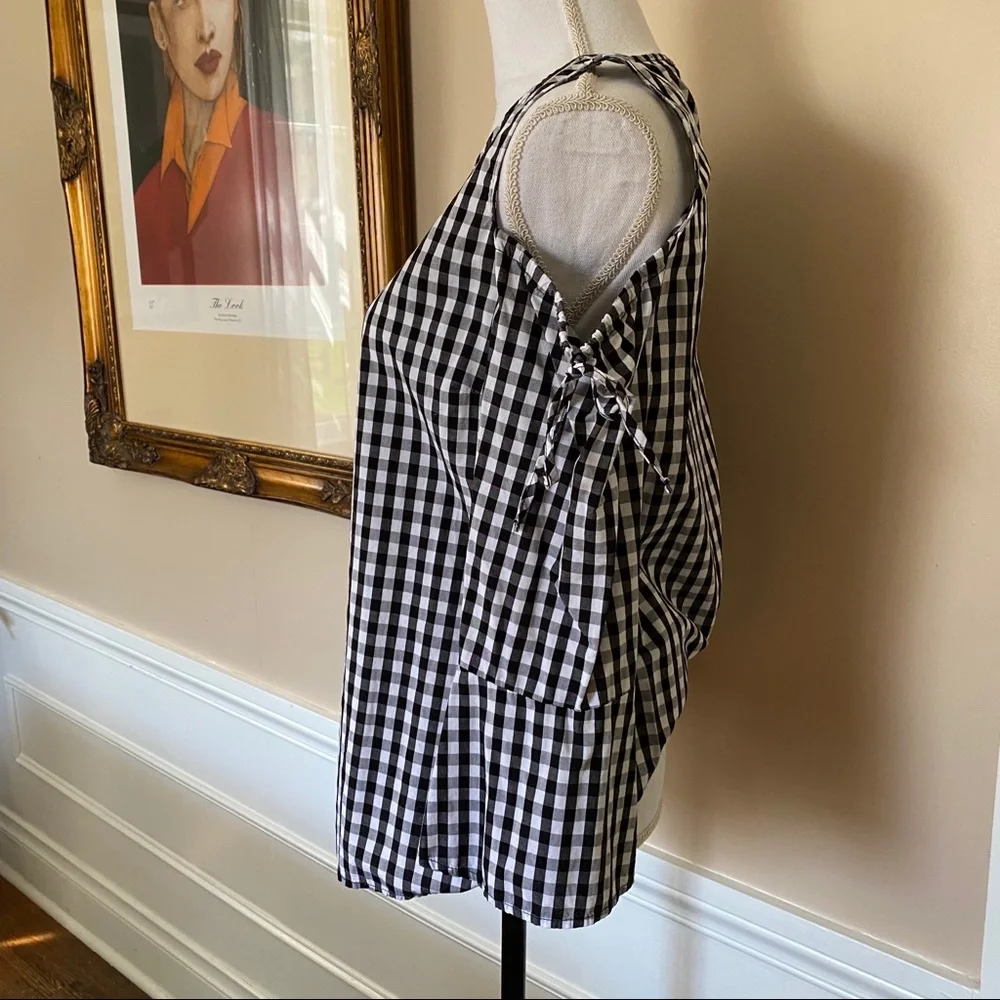 Gingham Cold Shoulder Top - Picture 3 of 5